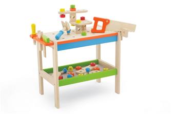 Pintoy World Snickarbänk till barn m/tillbehör av trä-2
