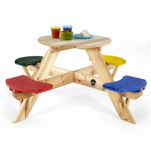 Plum Trä Barn Trädgårdsbord med färgade säten-2