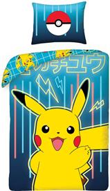 Pokémon Pikachu + Poké Ball-sängkläder – 100 % bomull