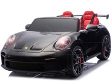 Porsche 911 GT3 Elbil för barn 21,6V med gummihjul+lädersäte Svart