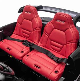 Porsche 911 GT3 Elbil för barn 21,6V med gummihjul+lädersäte Svart -2