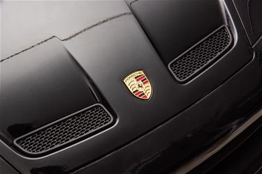 Porsche 911 GT3 Elbil för barn 21,6V med gummihjul+lädersäte Svart -3
