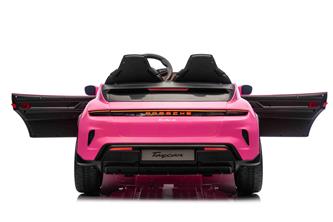 Porsche Taycan Turbo S Elbil för barn 21,6V med gummihjul+lädersäte-10