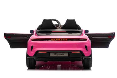 Porsche Taycan Turbo S Elbil för barn 21,6V med gummihjul+lädersäte-10