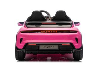Porsche Taycan Turbo S Elbil för barn 21,6V med gummihjul+lädersäte-14