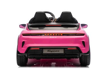 Porsche Taycan Turbo S Elbil för barn 21,6V med gummihjul+lädersäte-14