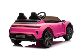 Porsche Taycan Turbo S Elbil för barn 21,6V med gummihjul+lädersäte-15