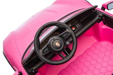 Porsche Taycan Turbo S Elbil för barn 21,6V med gummihjul+lädersäte-8