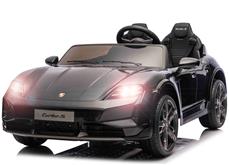 Porsche Taycan Turbo S Elbil för barn 21,6V med gummihjul+lädersäte