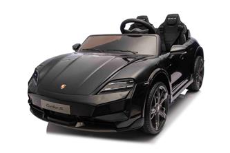 Porsche Taycan Turbo S Elbil för barn 21,6V med gummihjul+lädersäte-10