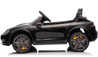 Porsche Taycan Turbo S Elbil för barn 21,6V med gummihjul+lädersäte-3