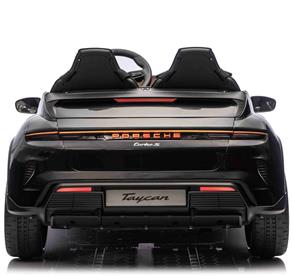 Porsche Taycan Turbo S Elbil för barn 21,6V med gummihjul+lädersäte-5
