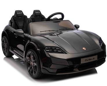 Porsche Taycan Turbo S Elbil för barn 21,6V med gummihjul+lädersäte-6