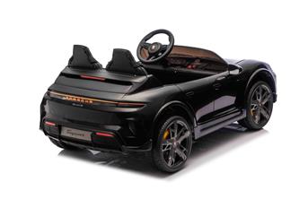 Porsche Taycan Turbo S Elbil för barn 21,6V med gummihjul+lädersäte-9