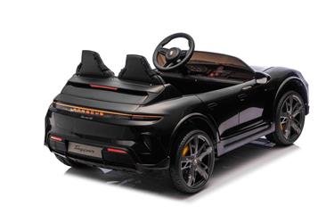 Porsche Taycan Turbo S Elbil för barn 21,6V med gummihjul+lädersäte-9