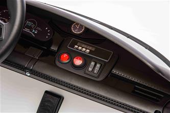 Porsche Taycan Turbo S Elbil för barn 21,6V med gummihjul+lädersäte Vit-6