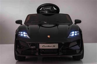 Porsche Taycan Turbo S elbil till barn Svart 10,8v m/Gummihjul, 2.4G-10