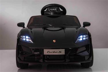 Porsche Taycan Turbo S elbil till barn Svart 10,8v m/Gummihjul, 2.4G-10