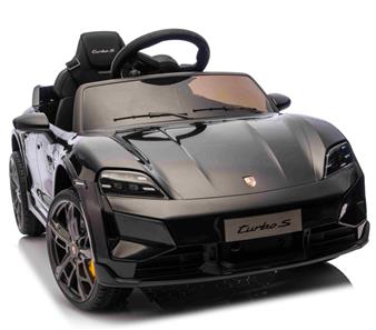 Porsche Taycan Turbo S elbil till barn Svart 10,8v m/Gummihjul, 2.4G-2