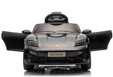 Porsche Taycan Turbo S elbil till barn Svart 10,8v m/Gummihjul, 2.4G-3