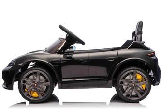 Porsche Taycan Turbo S elbil till barn Svart 10,8v m/Gummihjul, 2.4G-5