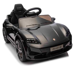 Porsche Taycan Turbo S elbil till barn Svart 10,8v m/Gummihjul, 2.4G-6