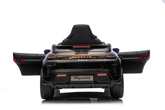 Porsche Taycan Turbo S elbil till barn Svart 10,8v m/Gummihjul, 2.4G-8