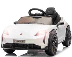 Porsche Taycan Turbo S elbil till barn Vit 10,8v m/Gummihjul, 2.4G
