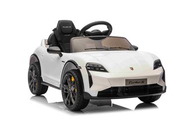 Porsche Taycan Turbo S elbil till barn Vit 10,8v m/Gummihjul, 2.4G-10