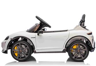 Porsche Taycan Turbo S elbil till barn Vit 10,8v m/Gummihjul, 2.4G-2