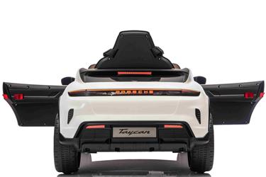 Porsche Taycan Turbo S elbil till barn Vit 10,8v m/Gummihjul, 2.4G-3