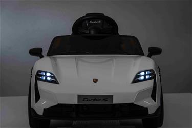Porsche Taycan Turbo S elbil till barn Vit 10,8v m/Gummihjul, 2.4G-4