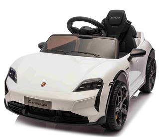 Porsche Taycan Turbo S elbil till barn Vit 10,8v m/Gummihjul, 2.4G-6