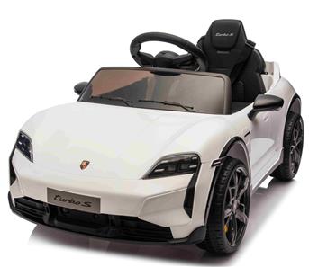 Porsche Taycan Turbo S elbil till barn Vit 10,8v m/Gummihjul, 2.4G-6