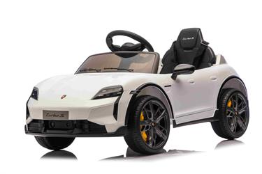 Porsche Taycan Turbo S elbil till barn Vit 10,8v m/Gummihjul, 2.4G-7