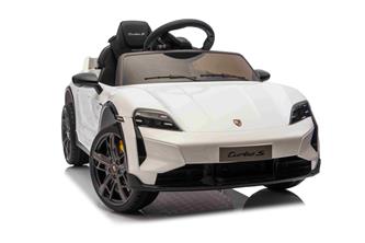 Porsche Taycan Turbo S elbil till barn Vit 10,8v m/Gummihjul, 2.4G-8