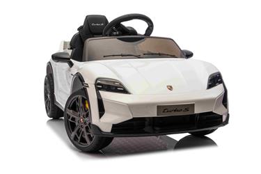 Porsche Taycan Turbo S elbil till barn Vit 10,8v m/Gummihjul, 2.4G-8