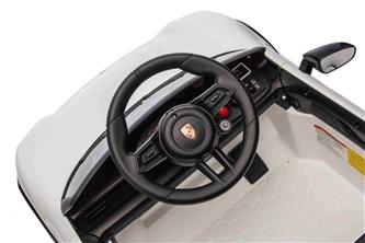 Porsche Taycan Turbo S elbil till barn Vit 10,8v m/Gummihjul, 2.4G-9