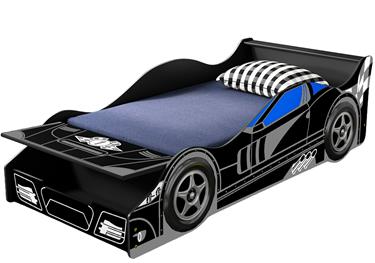 Racing Junior Bil säng i Trä, Svart (140 cm)