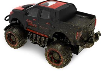 Radiostyrd  Mud Off-Road Truck 1:18 Sort/Rød, 2.4G