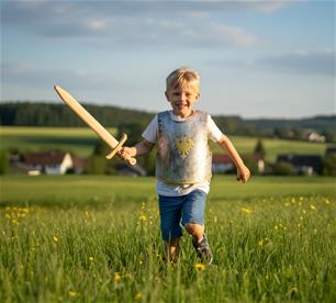 Riddare Barn rustning med örn och remmar, 32 x 31 cm-2