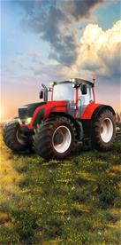 Röd traktor Badhandduk - 100 procent bomull