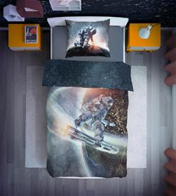 Rymd- och astronaut-sängkläder 140 x 200 cm – 100 % bomull-2