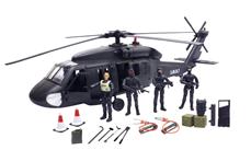S.W.A.T. Black Hawkhelikopter m. 4 figurer 1:18