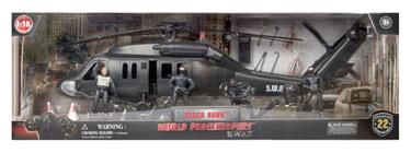 S.W.A.T. Black Hawkhelikopter m. 4 figurer 1:18-2