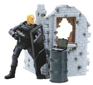 S.W.A.T. Police Actionfigur med vägg Typ A 1:18