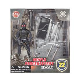 S.W.A.T. Rökdykare Actionfigur med vägg Typ B 1:18-2