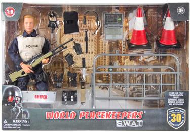 S.W.A.T. Sniper Polis Figur Deluxe paket 30,5cm-2