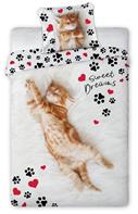 Sängkläder med kattmotiv ”Sweet Dreams” – 100 procent bomull