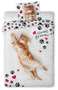 Sängkläder med kattmotiv ”Sweet Dreams” – 100 procent bomull
